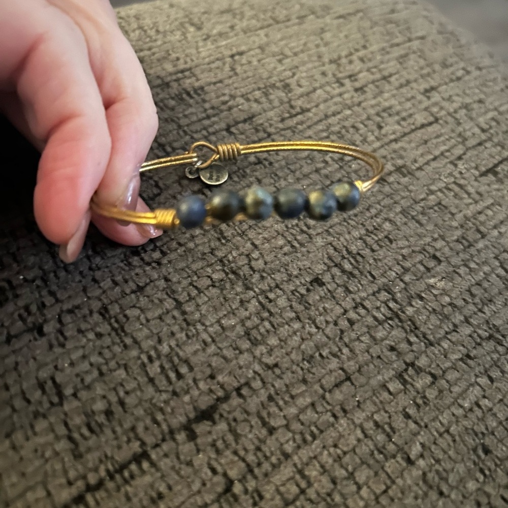 Luca + Danni Elegant Gold and Blue Beaded Bracelet